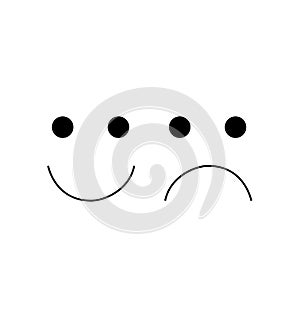 Vector illustration of a happy sad face emoji