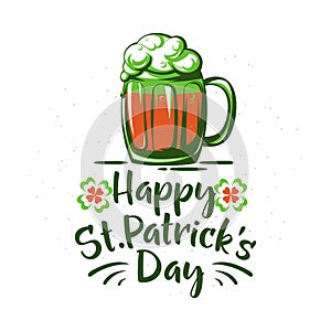 Vector illustration of happy saint Patrick day holiday greeting