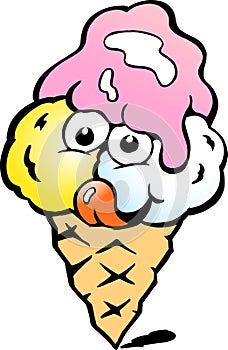 Vector illustration of an Happy Soft Ice Cream