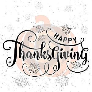 Vector illustration of Happy Thanksgiving Day, autumn vintage design