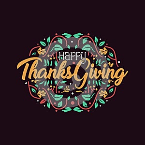 Vector illustration. Happy Thanksgiving Day typography