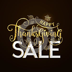 Vector illustration of Happy Thanksgiving Sale, luxury design