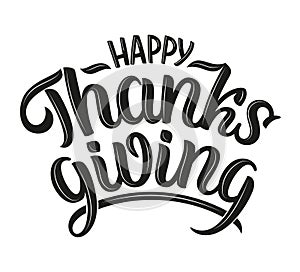 Vector illustration of Happy Thanksgiving text