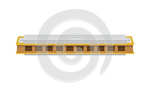 Vector illustration of a harmonica isolated on white background