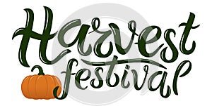 Vector illustration of Harvest festival text