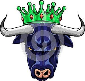 vector illustration of head bull on white background. digita design hand draw photo