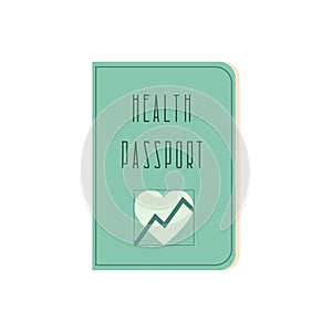 Vector illustration of health passport. Medicine service passport background overlay. Flat design modern template