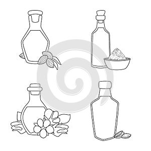 Vector illustration of healthy and vegetable sign. Collection of healthy and organics stock symbol for web.