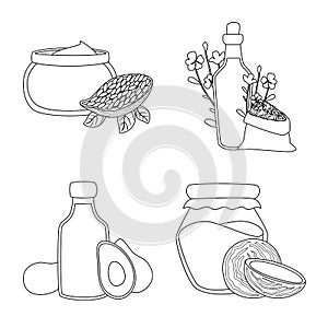 Vector illustration of healthy and vegetable sign. Collection of healthy and organics vector icon for stock.