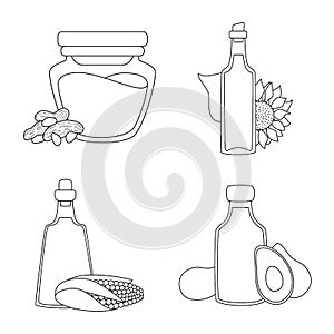 Vector illustration of healthy and vegetable symbol. Set of healthy and organics vector icon for stock.