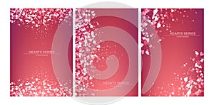 Vector illustration heart background design set