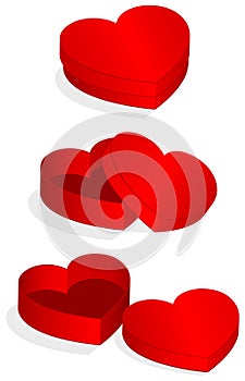 Vector illustration of heart shaped valentine box