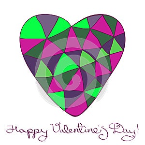 Vector illustration with hearts. The best card for Valentines`s Day.