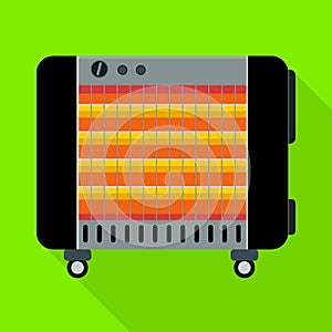 Vector illustration of heater and device symbol. Graphic of heater and oven vector icon for stock.