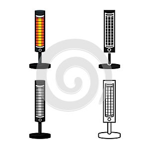 Vector illustration of heater and infrared logo. Web element of heater and warmness stock symbol for web.