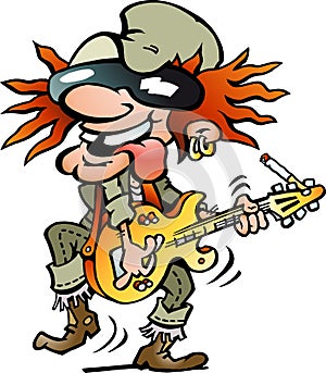 Vector illustration of an Heavy Guitar Player