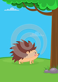 Vector illustration of hedgehog
