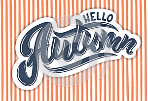 Vector illustration of Hello Autumn text