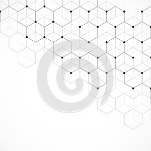 Vector illustration of hexagons pattern. Geometric abstract background with simple hexagonal elements. Creative idea for