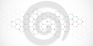 Vector illustration of hexagons pattern. Geometric abstract background with simple hexagonal elements. Creative idea for