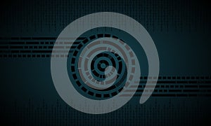 Vector illustration hi-tech blue abstract technology background. Computing, data.