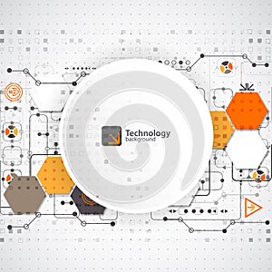 Vector illustration, hi-tech digital technology and engineering, digital technology concept.