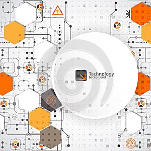 Vector illustration, hi-tech digital technology and engineering, digital technology concept.