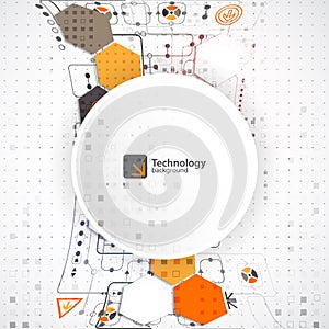 Vector illustration, hi-tech digital technology and engineering, digital technology concept.