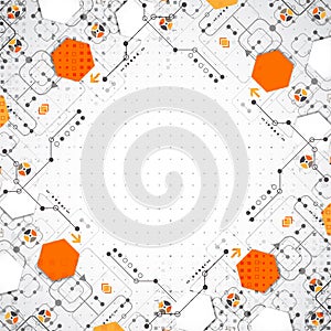 Vector illustration, hi-tech digital technology and engineering, digital technology concept.