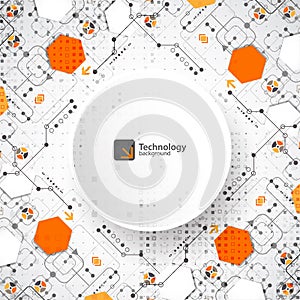 Vector illustration, hi-tech digital technology and engineering, digital technology concept.