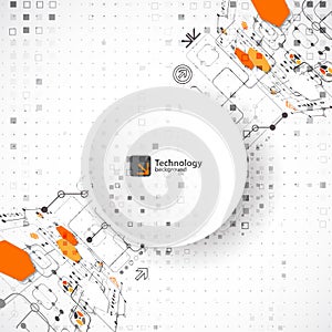 Vector illustration, hi-tech digital technology and engineering, digital technology concept.