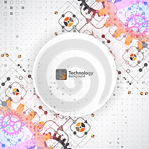 Vector illustration, hi-tech digital technology and engineering, digital technology concept.