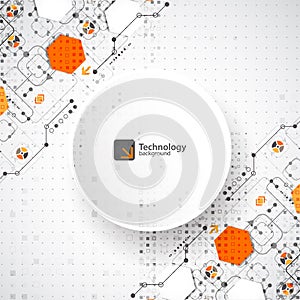 Vector illustration, hi-tech digital technology and engineering, digital technology concept.