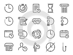 History and time management icon set. Included the icons as Anti-Aging, revert, time, reverse, u-turn, time machine, waiting, resc photo