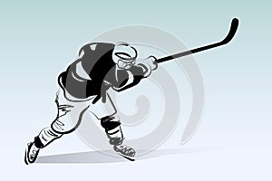 Vector illustration of hockey player