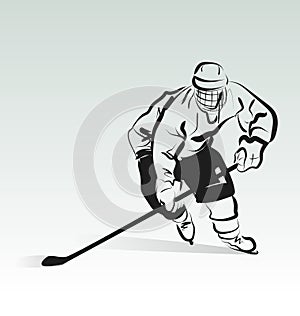 Vector illustration of hockey player