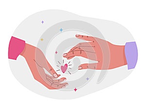 Vector illustration with holding hands