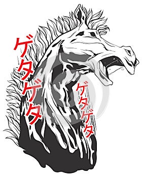 Vector illustration with horse head