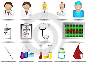 Vector illustration hospital icons