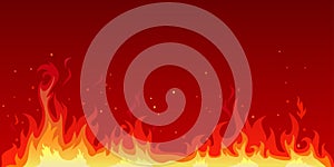 Vector illustration of a hot flame that is spreading. The heat of the fire blaze.