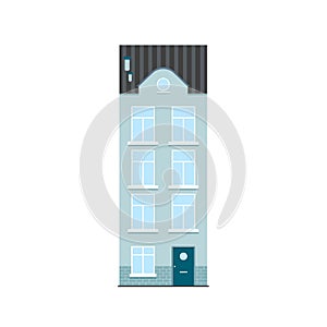 Vector illustration of house in the Dutch style.