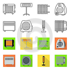 Vector illustration of household and appliances icon. Collection of household and appliance stock symbol for web.