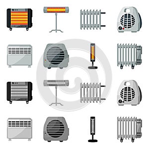 Vector illustration of household and appliances logo. Set of household and appliance stock vector illustration.