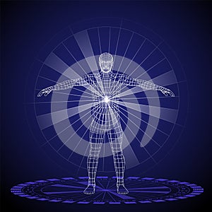 Vector illustration of a human design concept, horoscope, zodiac.