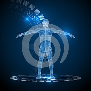 Vector illustration of a human design concept, horoscope, zodiac.