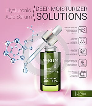 Vector Illustration with Hyaluronic Acid Serum