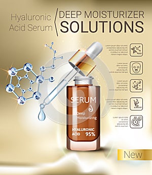 Vector Illustration with Hyaluronic Acid Serum