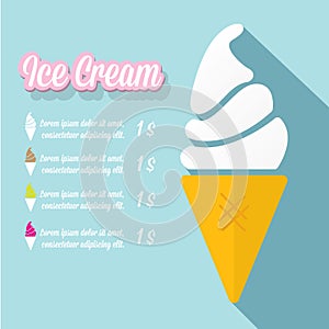 Vector illustration of ice cream cafe menu