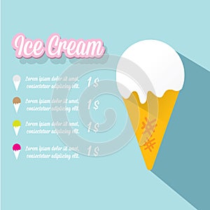 Vector illustration of ice cream cafe menu