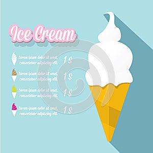 Vector illustration of ice cream cafe menu